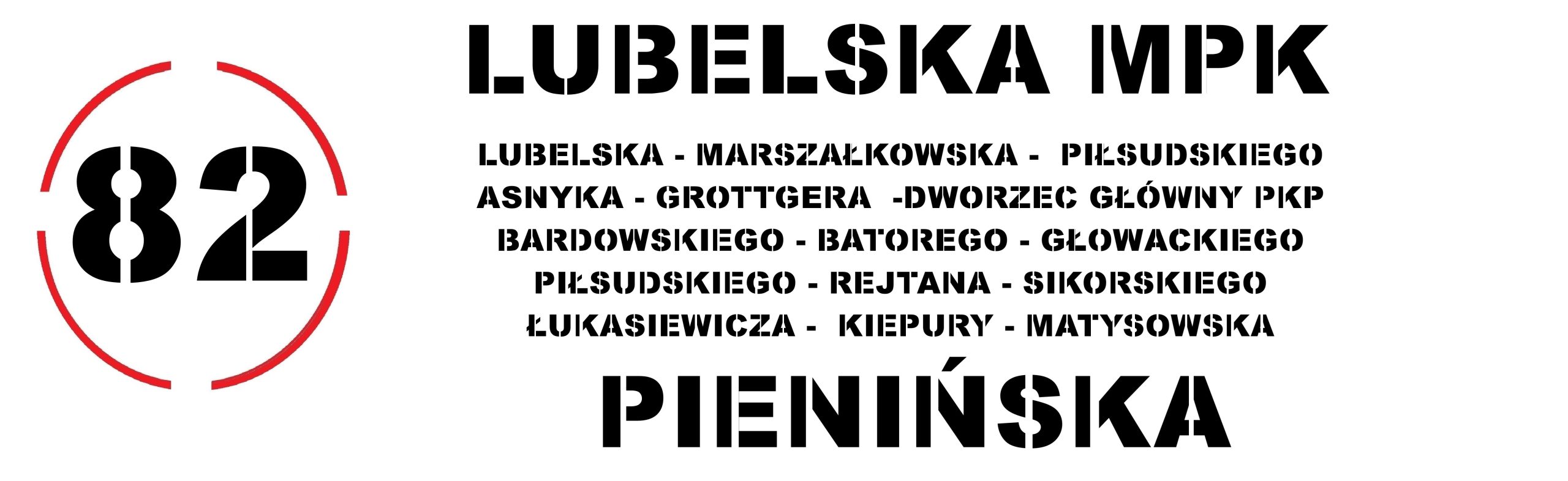 Autobus linii 82 - Kierunek Pienińska